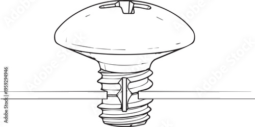 Screw, metal screw, fastener, industrial hardware, vector icon