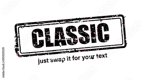 official stamp label black rubber stamp vector with distressed ink texture and clean frame, built for packaging, shipping labels, office paperwork, certification workflows