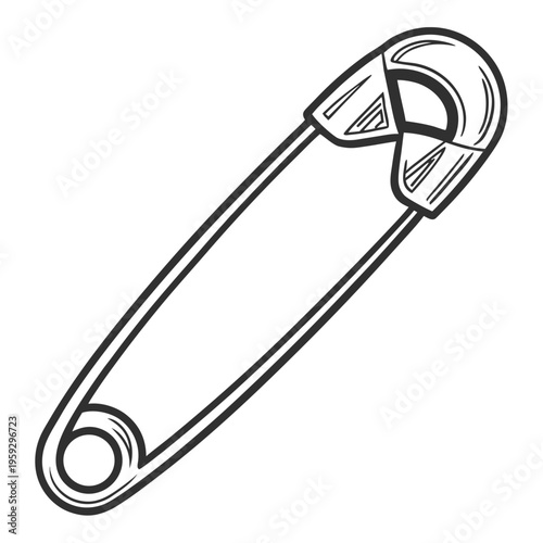 safety pin icon, white background