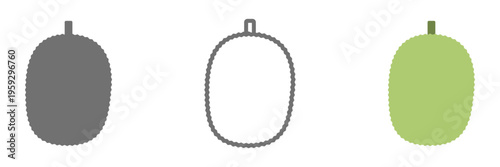 ランブータンのアイコンセット 白黒・線画・カラーの3種類の南国フルーツ素材