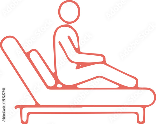 Person relaxing on a reclined massage or treatment table
