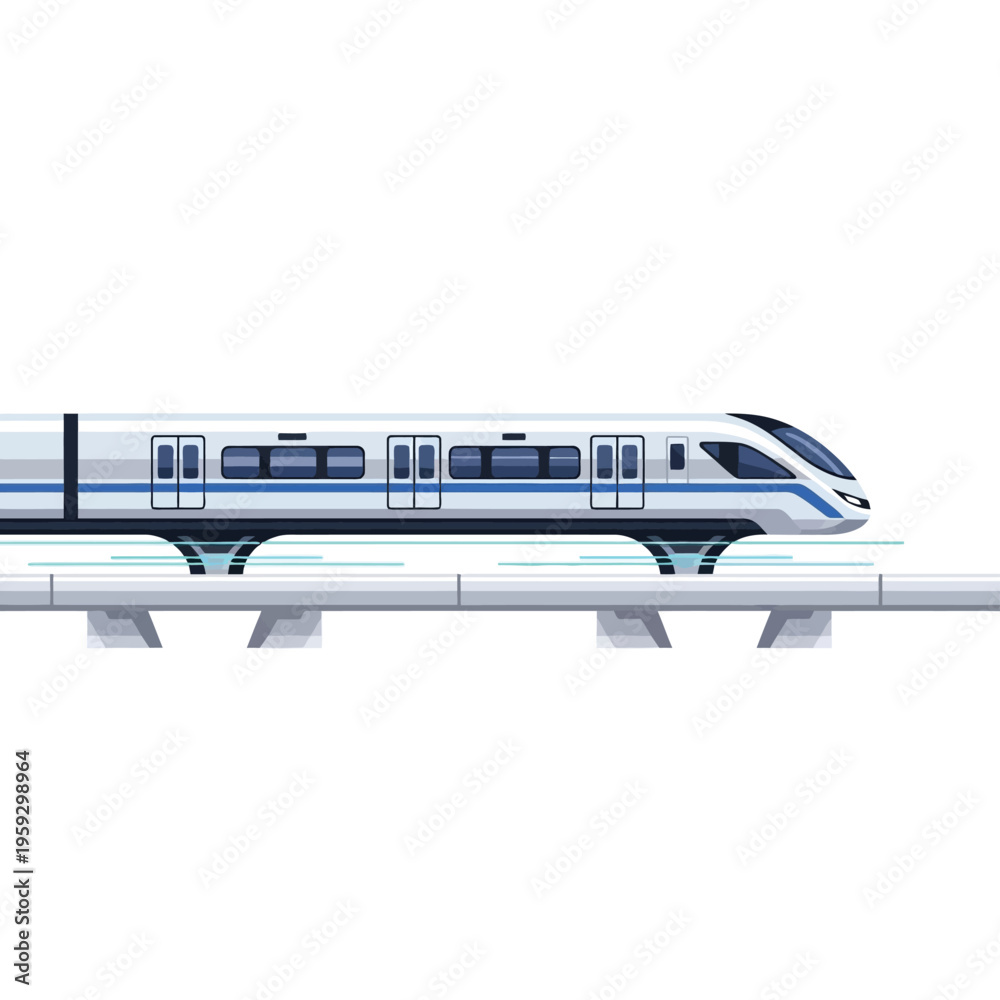 Fototapeta premium High speed train transportation modern railway electric passenger transit system