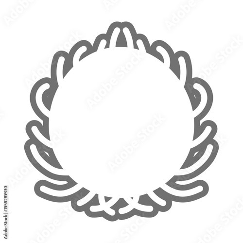 ランブータンの線画アイコン シンプルなアウトラインの南国フルーツ素材