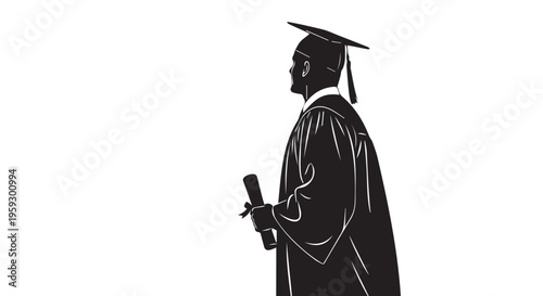 Graduation Silhouette Icon Set: Academic Success & Achievement