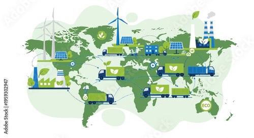 Global Green Energy Logistics and Sustainable Transportation Network.
