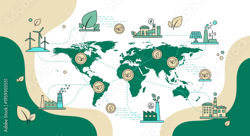 Global Renewable Energy Sources and Industries Map.