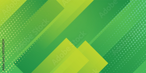 abstract green banner background with diagonal stripes and dot halftone
