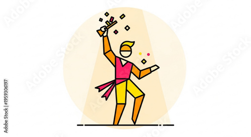 Person juggling coins happily in front of a beige background conveying wealth and success