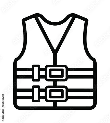 Vector of a life jacket with safety buckles and straps