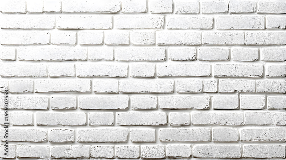 Fototapeta premium White brick wall texture for modern interior design, clean masonry background with minimal aesthetic and neutral tones.