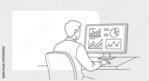 Man Analyzing Financial Data on Computer Screen 1.