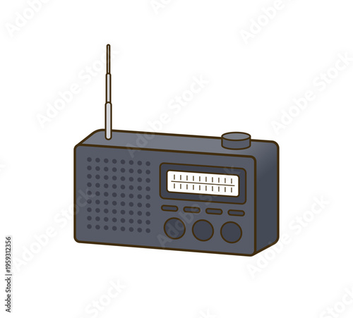 ポータブルラジオ 情報収集 災害対策グッズ 非常用品イラスト