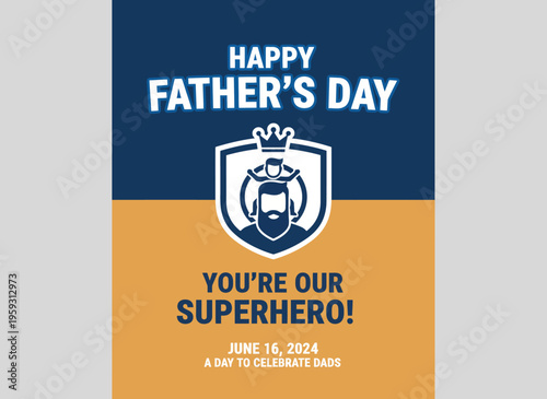 Father's Day celebration with superhero dad and kids at home