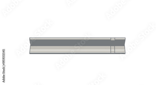 Gray Metal Profile Illustration Detailed View.