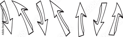 Hand drawn arrow designs a collection of unique hand sketched arrows with creative twists and turns for artistic and design inspiration