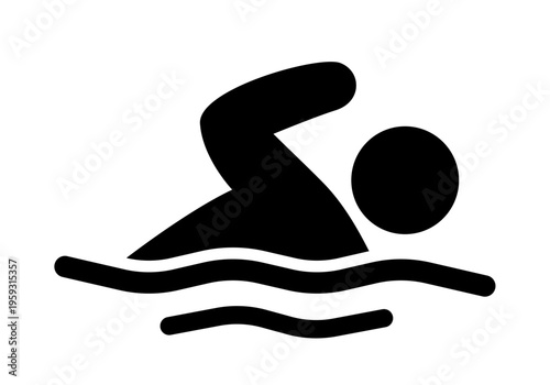 Man swimming icon, man sport swimmer