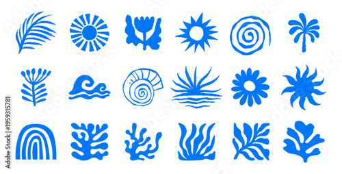 Photography Vector logo and print design templates, summer palms, tropical hand drawn illust