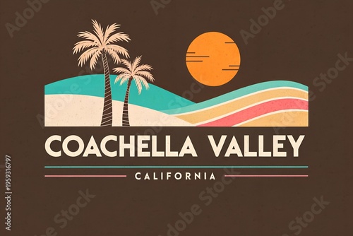 Coachella Valley California Festival Logo 2026, Coachella Palm Trees Sunset Waves Logo Artwork, Coachella Valley Retro Logo Design 2026, Official Coachella California Music Festival Emblem, Coachella 