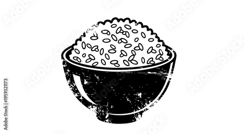 Bowl of rice illustration