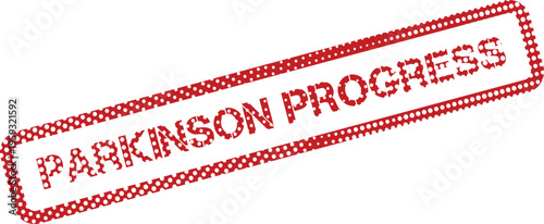 A bold red rubber stamp message highlighting Parkinson Progress against a crisp white background