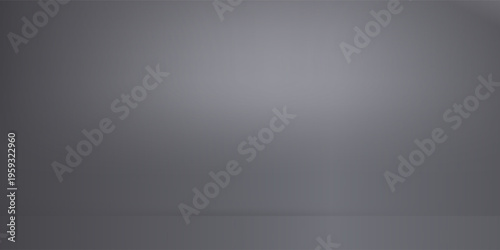 Empty grey studio background. Limbo dark bg. Product studio room. Limbo dark background. Abstract 3d backdrop for presentation. Minimal wall scene. Showcase, promotion display. Vector illustration
