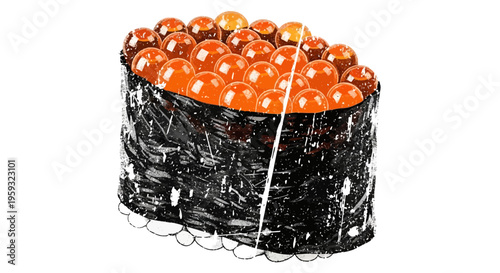 Salmon Roe Gunkan Maki Sushi with Seaweed