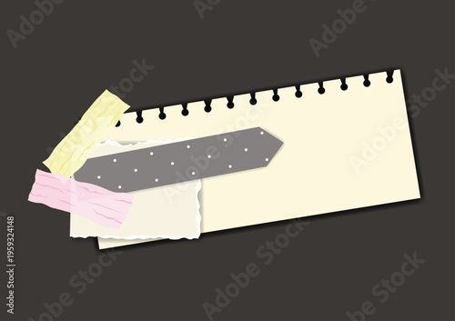 Paper notes stickers. Place for memo messages on paper sheets. Blank sticky place for to do list and office notice or information board