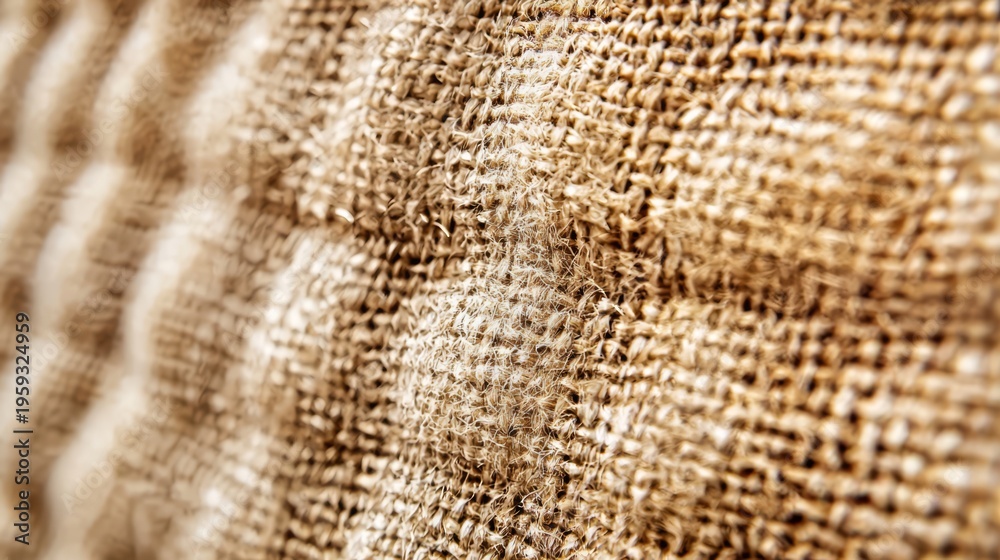 Fototapeta premium Discover the elegance of a beige linen texture featuring vertical threads.