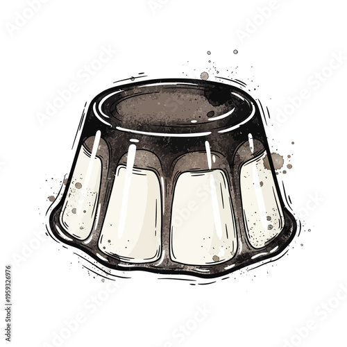 Dessert Panna Cotta Illustration