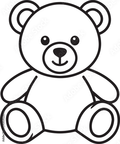 A simple, charming illustration of a classic teddy bear, evokes feelings of nostalgia and comfort.