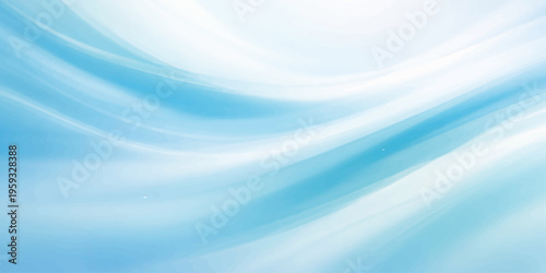 A soft blue abstract background features flowing wave patterns and light motion blur with elegant lines to create a bright sky and water vector texture for a professional business wallpaper
