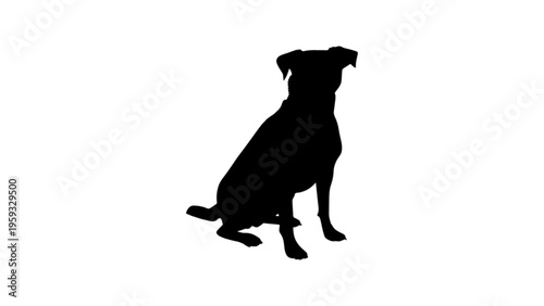 Sitting Dog Silhouette Vector Isolated