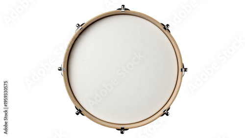 Studio shot of classic wooden drum with clean white head for percussive music performance