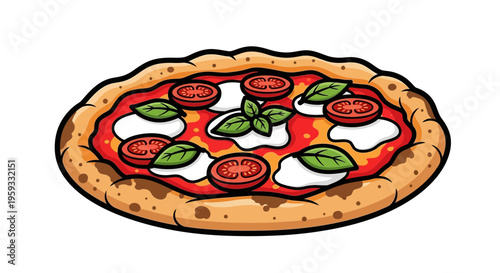 Margherita Pizza Illustration