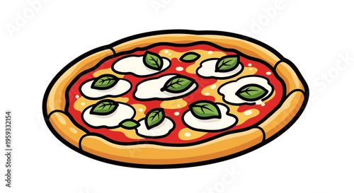 Margherita Pizza Illustration