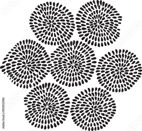 Abstract hand-drawn flowers. Floral decoration.