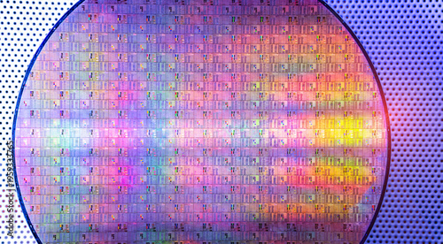 Silicon Wafers and Microcircuits of semiconductor material,used in electronics for the fabrication of integrated circuits