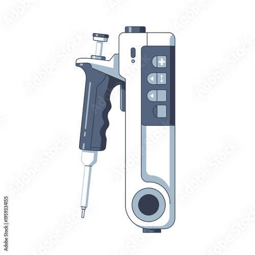 Electronic Pipette Laboratory Tool Equipment Device.