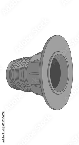 Gray Metal Pipe Fitting Connector.