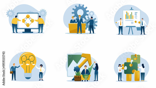 Teamwork and business solutions collaborative concepts for modern strategies