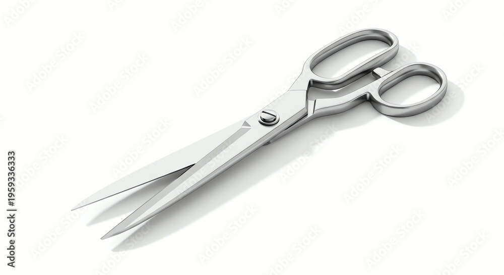 Obraz premium Sharp Metal Scissors on White Background - Precision Cutting Tool