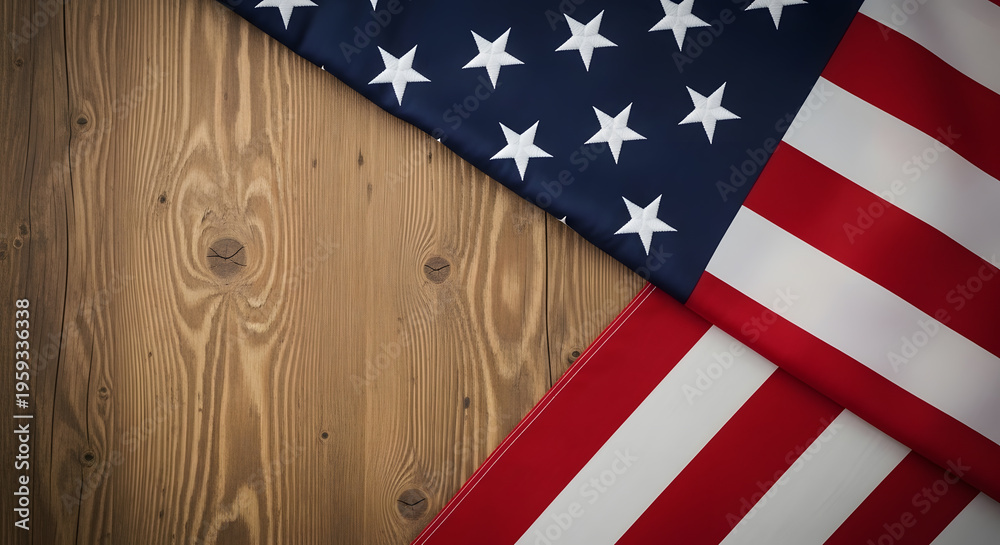 Obraz premium American flag on wooden background patriotic symbol