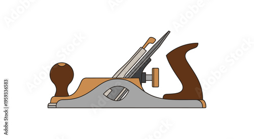 Hand Plane Woodworking Tool Illustration.