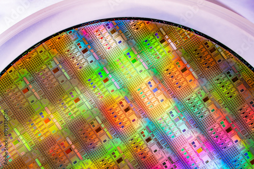 Silicon Wafers and Microcircuits of semiconductor material,used in electronics for the fabrication of integrated circuits