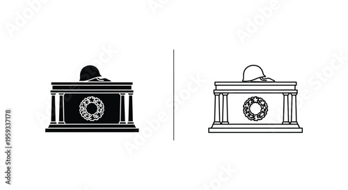 Vintage Safe, Classic Bank Vault, Iconic Lockbox, Vector Illustration