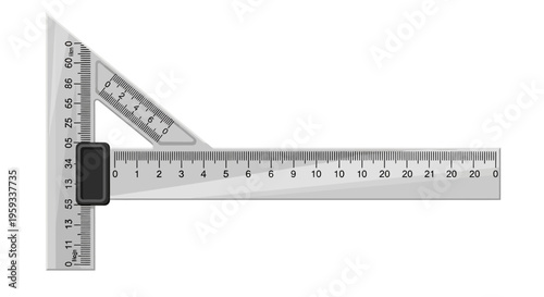 Metal Combination Square Ruler Tool Measurement.