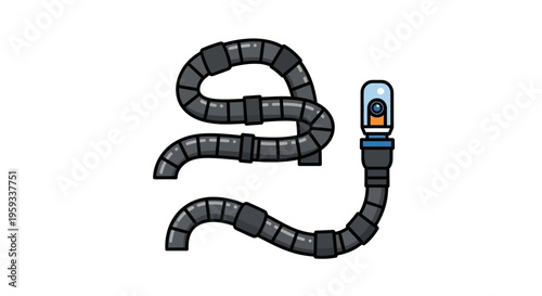 Flexible Ductwork Pipe with Light Fitting.