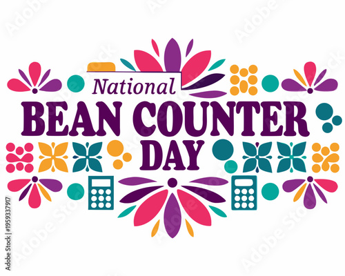 Accountant Working with Numbers Silhouette Vector Illustration for Bean Counter Day