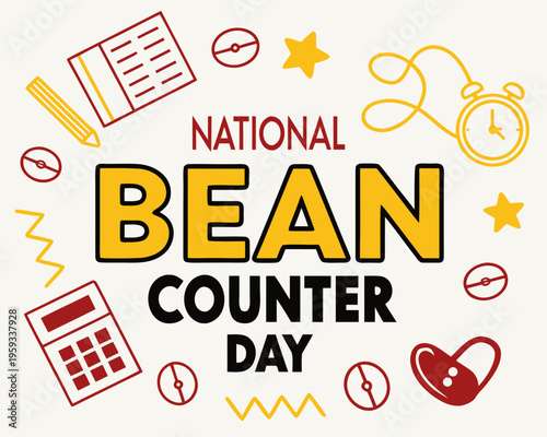 NATIONAL BEAN COUNTER DAY vector illustration isolated on white background