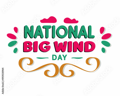 Windy Weather Abstract Swirls Vector, National Big Wind Day Concept Illustration